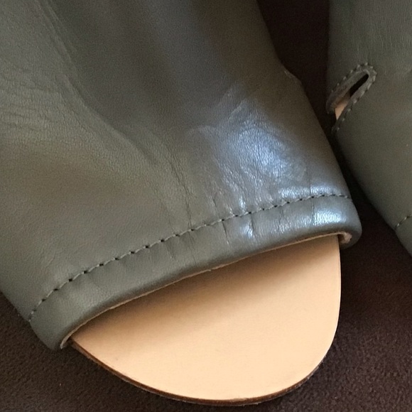 Rag & Bone Leather Open Toe wembley Wooden Wedge - Picture 2 of 6